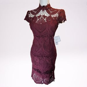Premier Amour short sleeve lace sheath dress